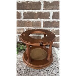 Vintage‎ Goodwood Genuine Teak Wood Wine Bottle Stand Holder & Glass Caddy MCM